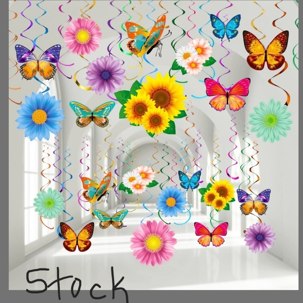 Zonon 30 Piece PARTY HANGING DECORATIONS Spring Summer Themed NEW - Picture 2 of 7